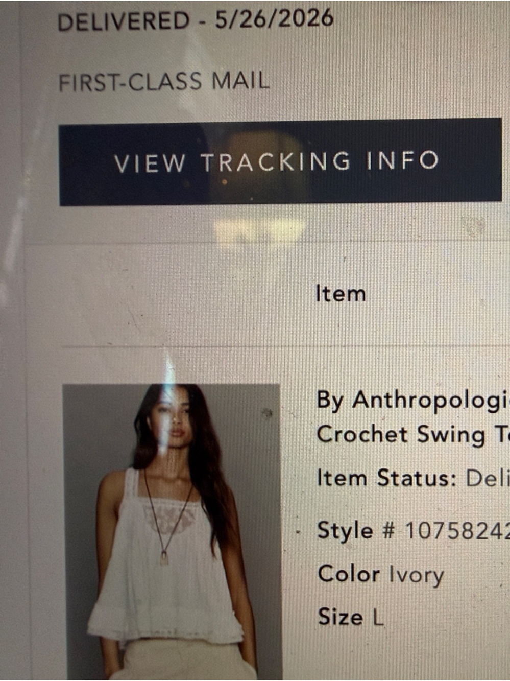Anthropologie Ivory Cotton Sleeveless Crochet Swing Top NWOT